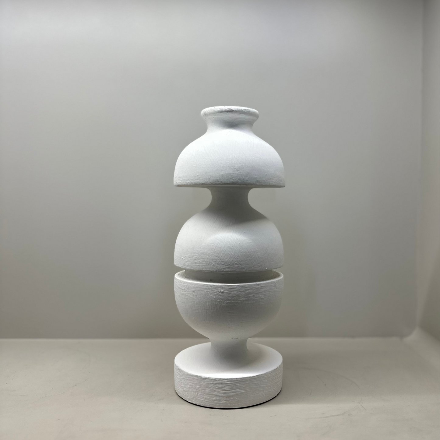 Wabi Sabi Wooden White Sculpture (Set of 2)
