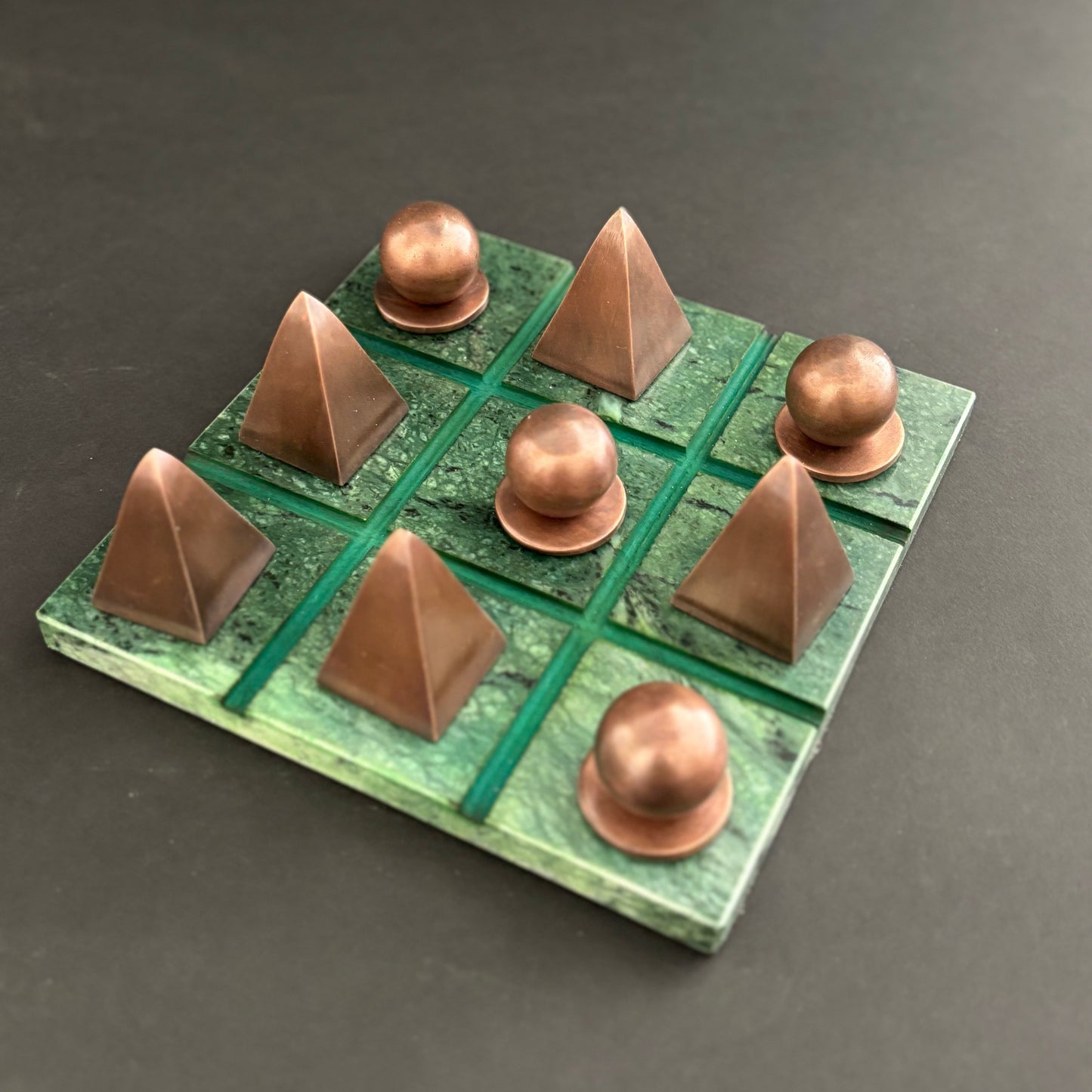 Green Marble Tic Tac Board