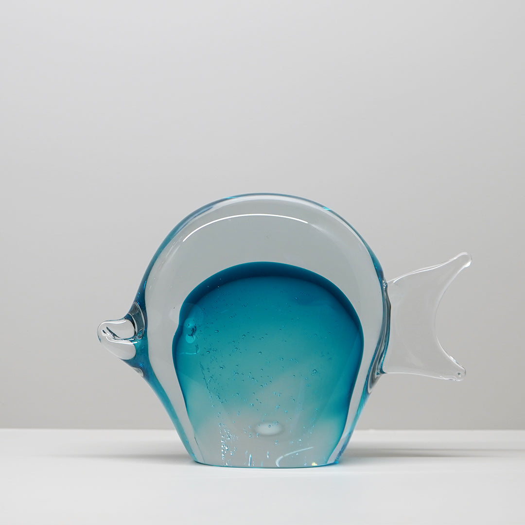 Serene Blue fish glass sculpture