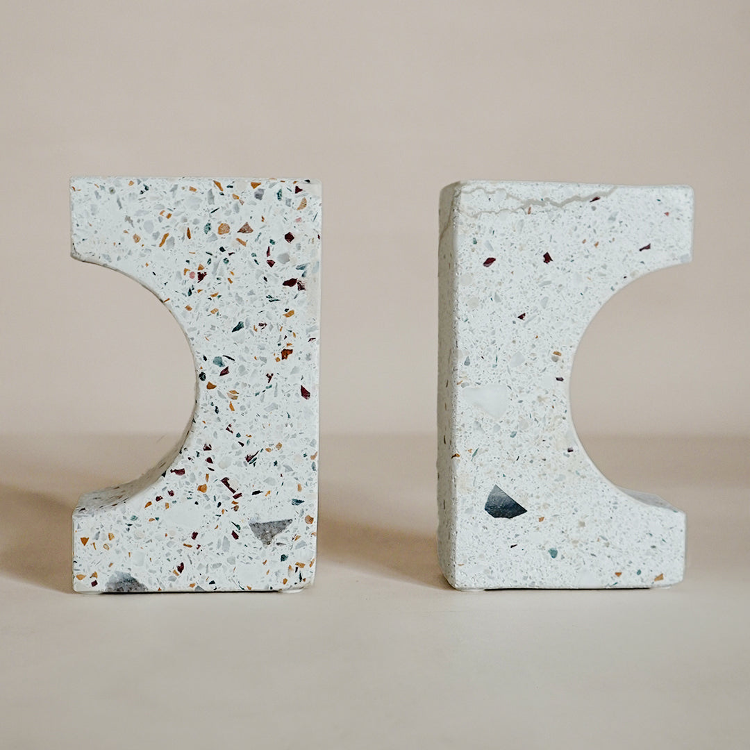 Marmor Terrazzo Bookends