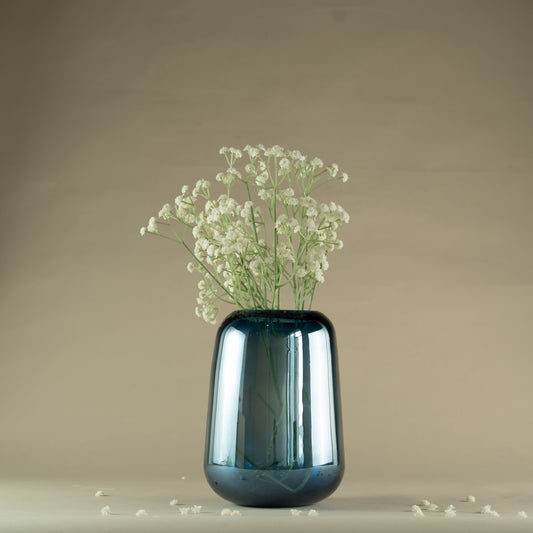 Oceanus Blue Glass Vase (Medium)