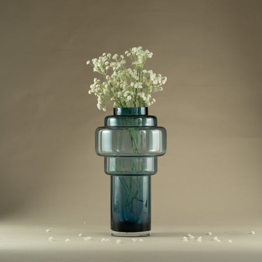 Mason Layered Blue Glass Vase (Large)