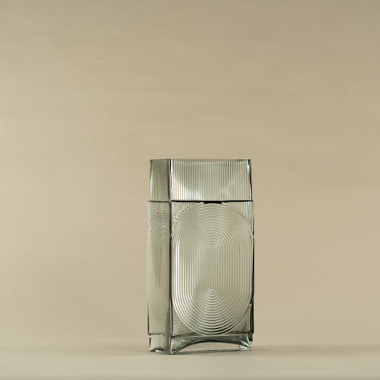 Cuboid Smokey Glass Vase (Large)