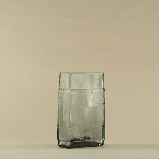 Cuboid Smokey Glass Vase (Small)