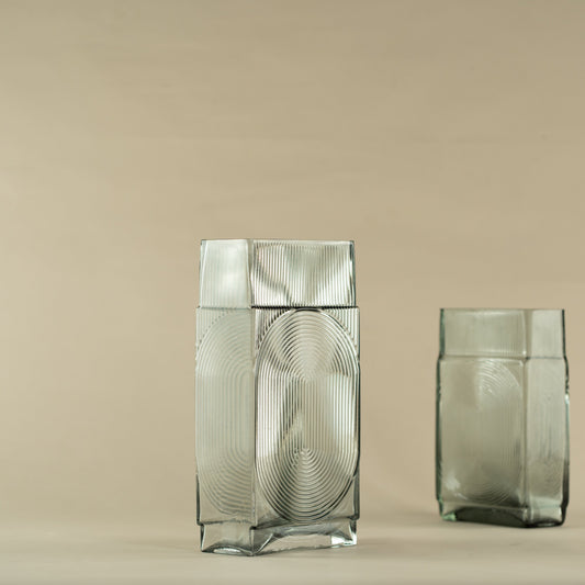 Cuboid Smokey Glass Vase (Large)