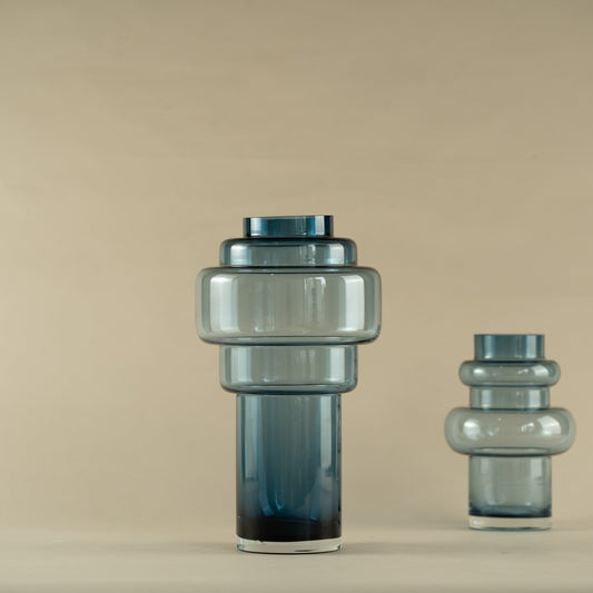 Mason Layered Blue Glass Vase (Large)