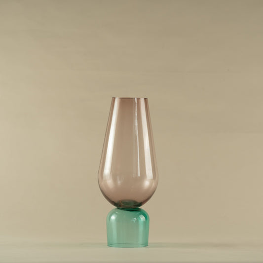 Dominus Pink Green Sleek Glass Vase