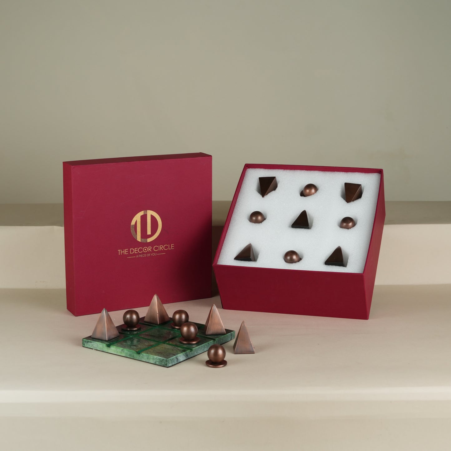 Green Marble Tic Tac Board