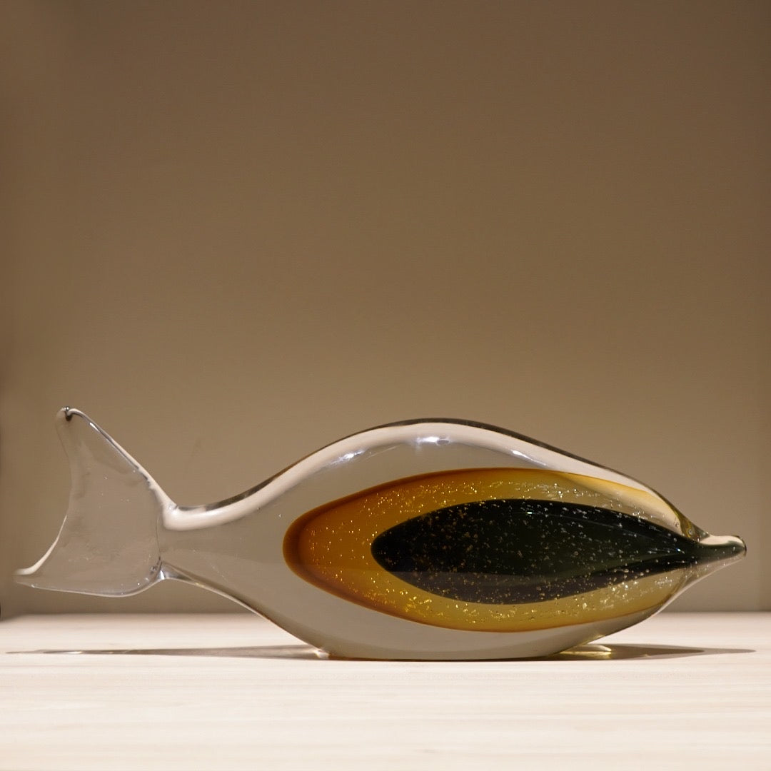 Viridis Green Fish Glass Showpiece