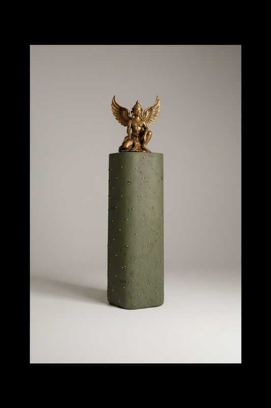 Contemporary Garuda Brass Sculpture (Green)
