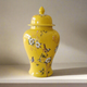 Yellow Porcelain Decorative Jar (Small)