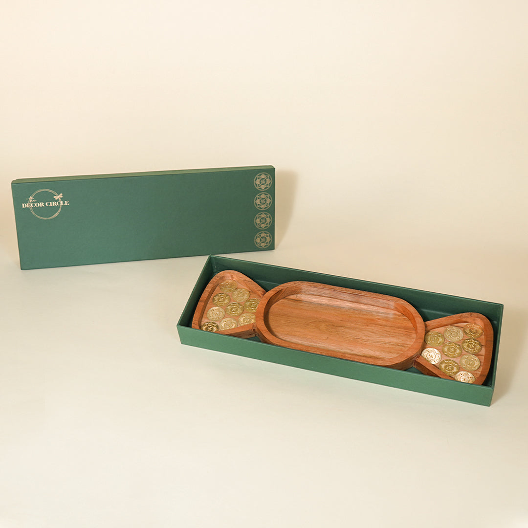 Brass Coin Mithai Platter Diwali Gift box