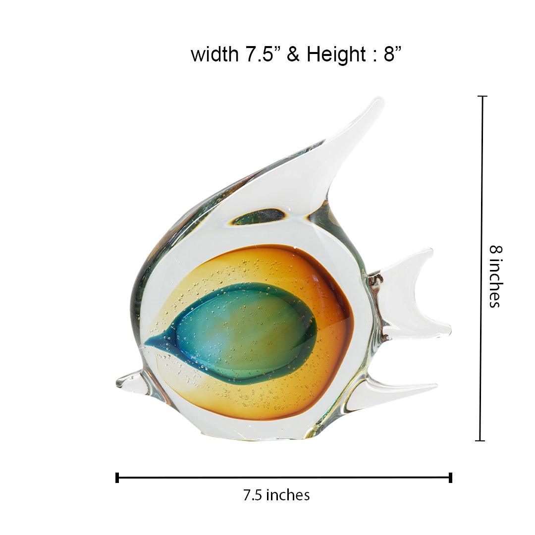Modern Glass Fish Sculpture