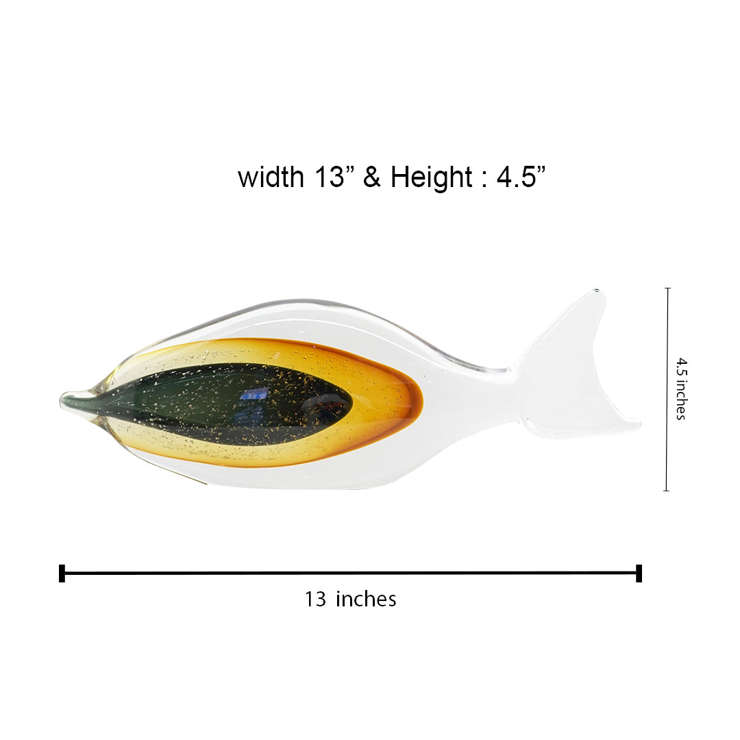Viridis Green Fish Glass Showpiece
