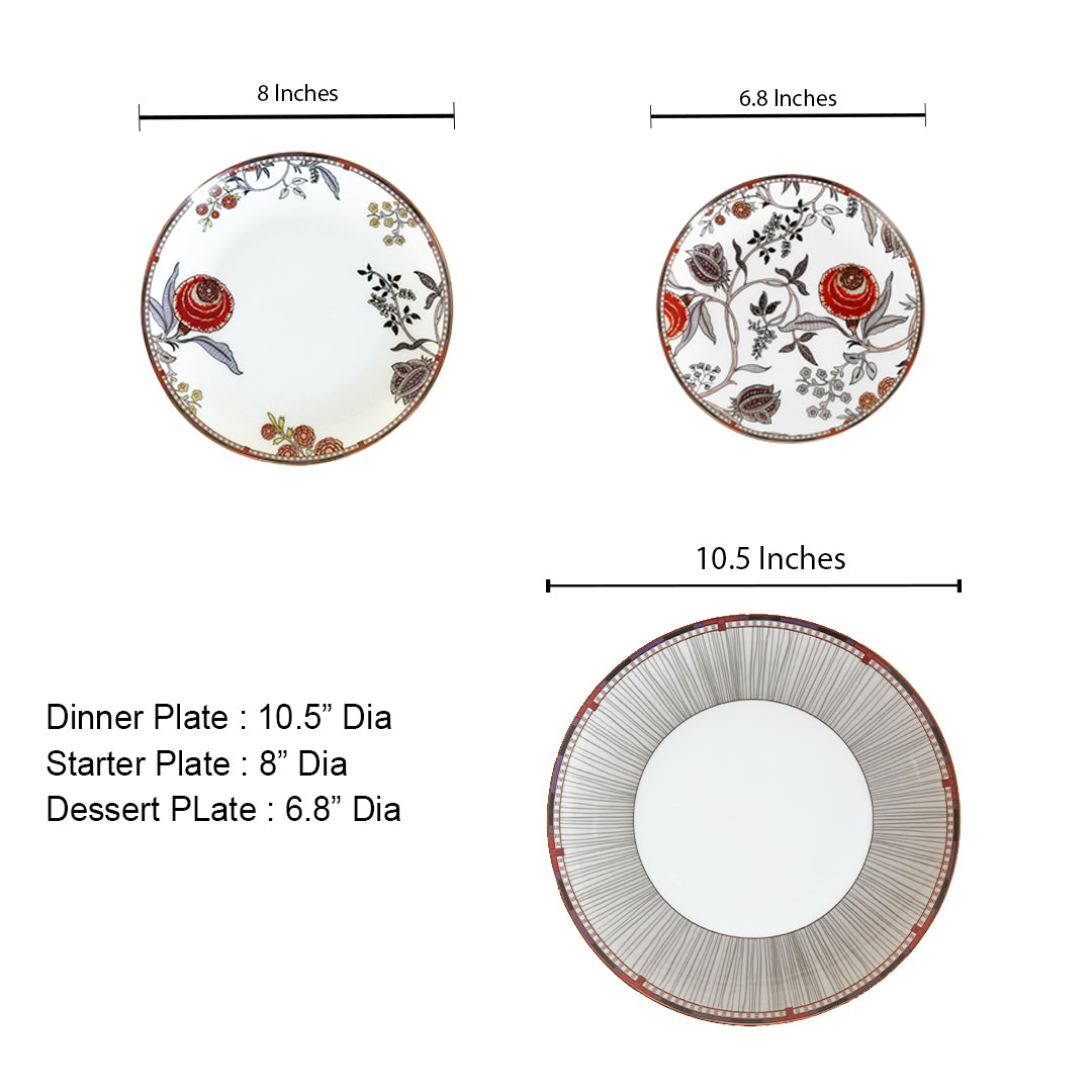 Marigold Bonechina Gold Dinner Set (Set of 27 pcs)