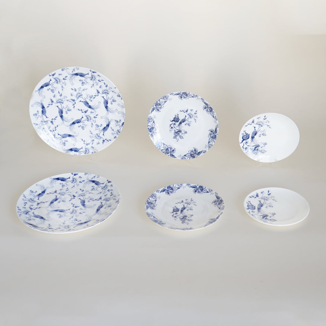 Apricus Peacock Bonechina Blue Dinner Set (Set of 27 pcs)