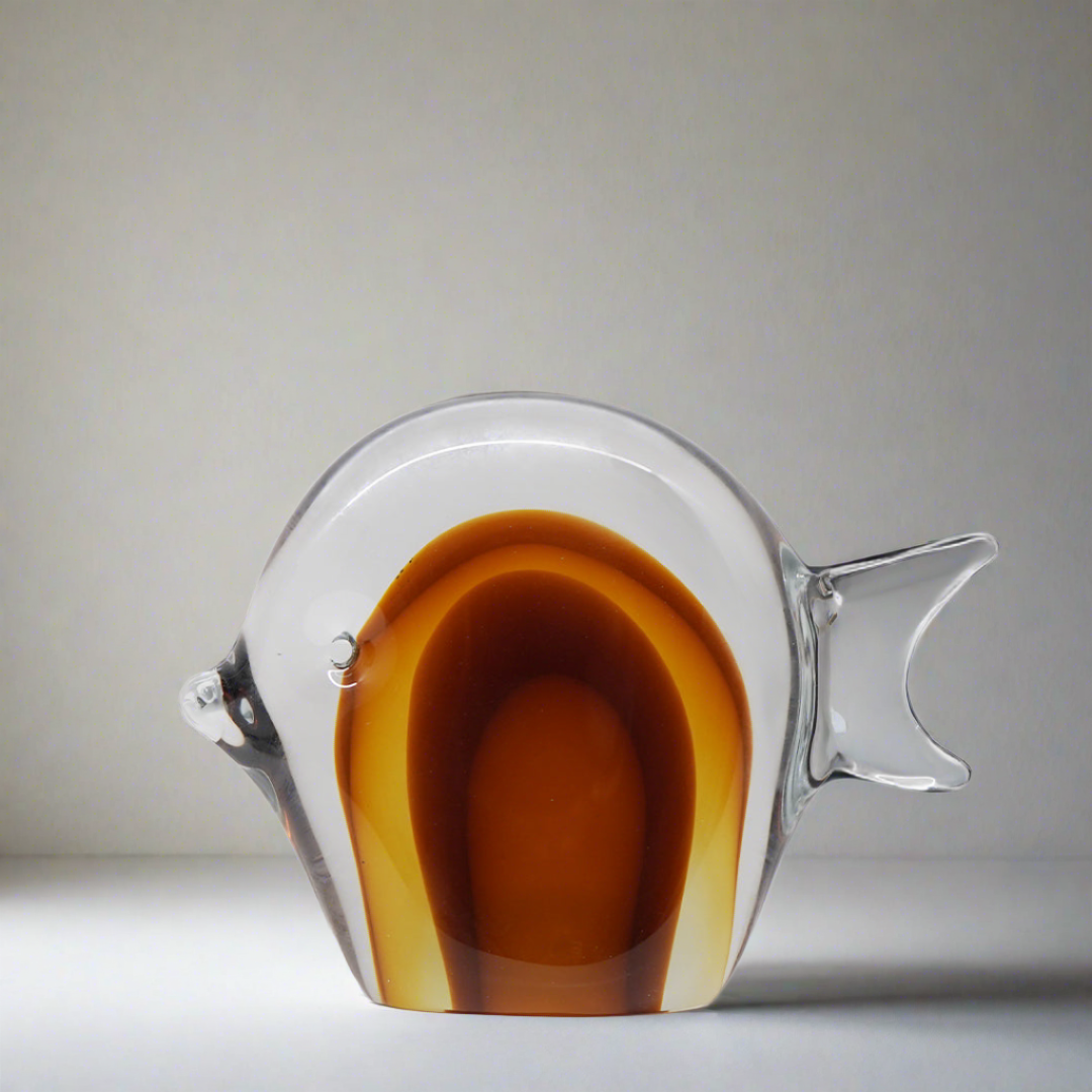 Mangata Red Fish Glass Showpiece