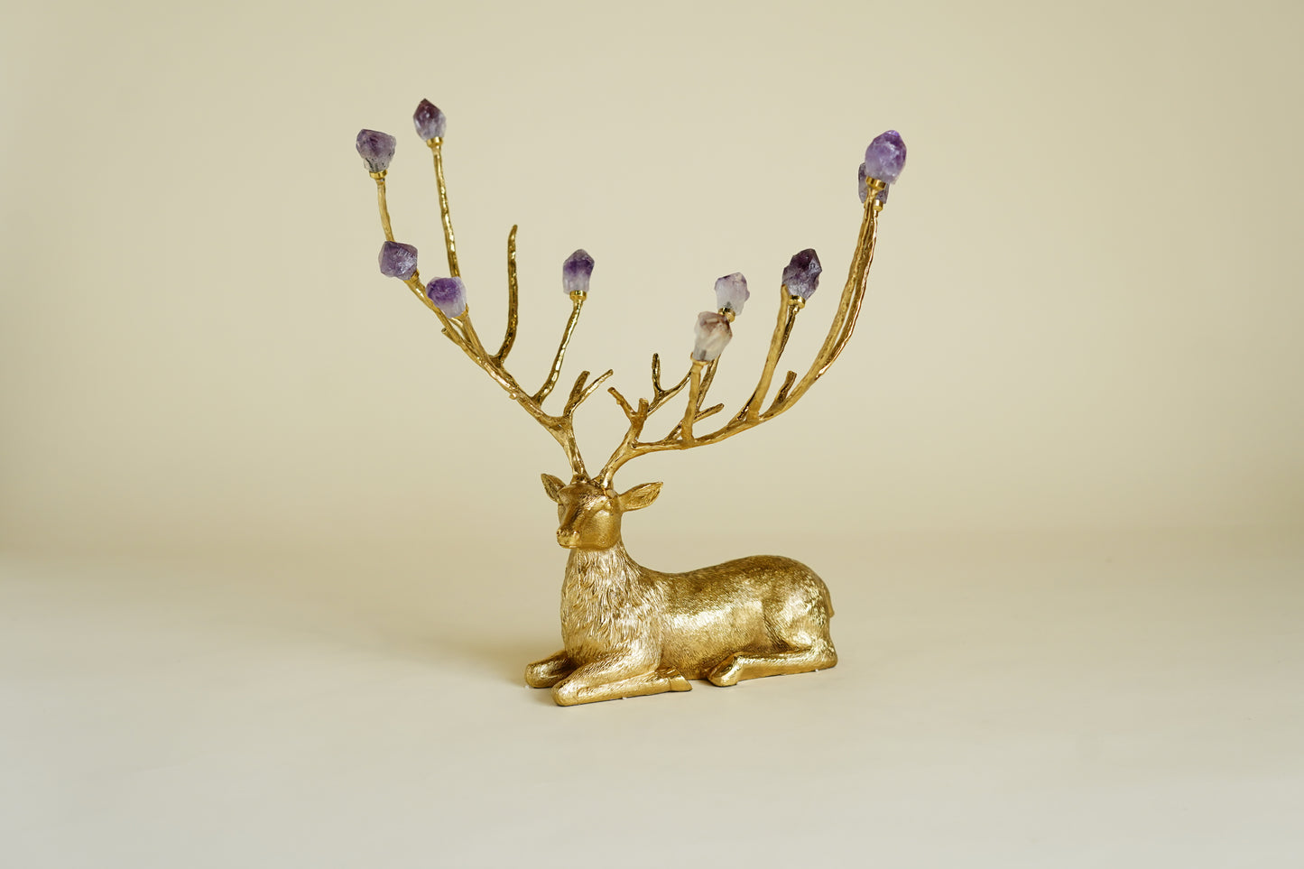 Augustus Crystal Brass Deer Centrepiece