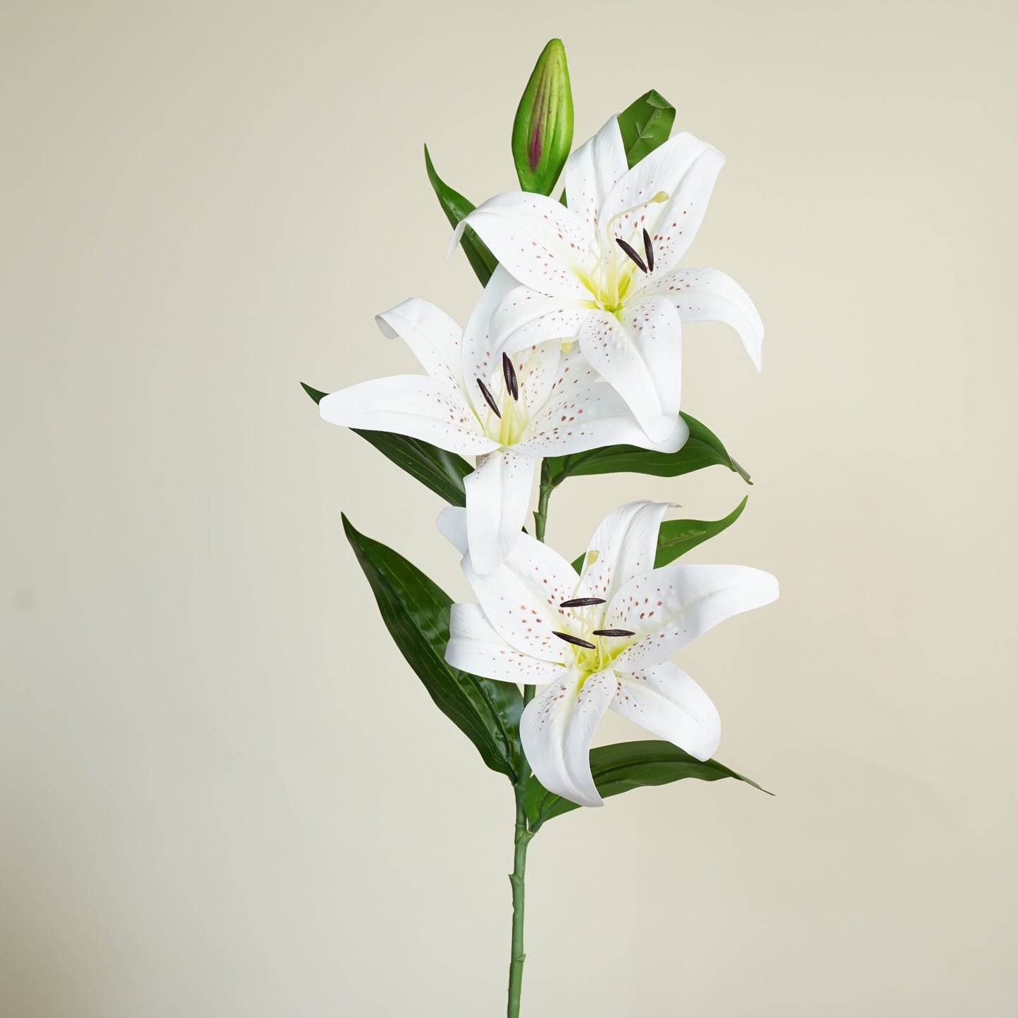 White Oriental Lily Artificial Flower Stem