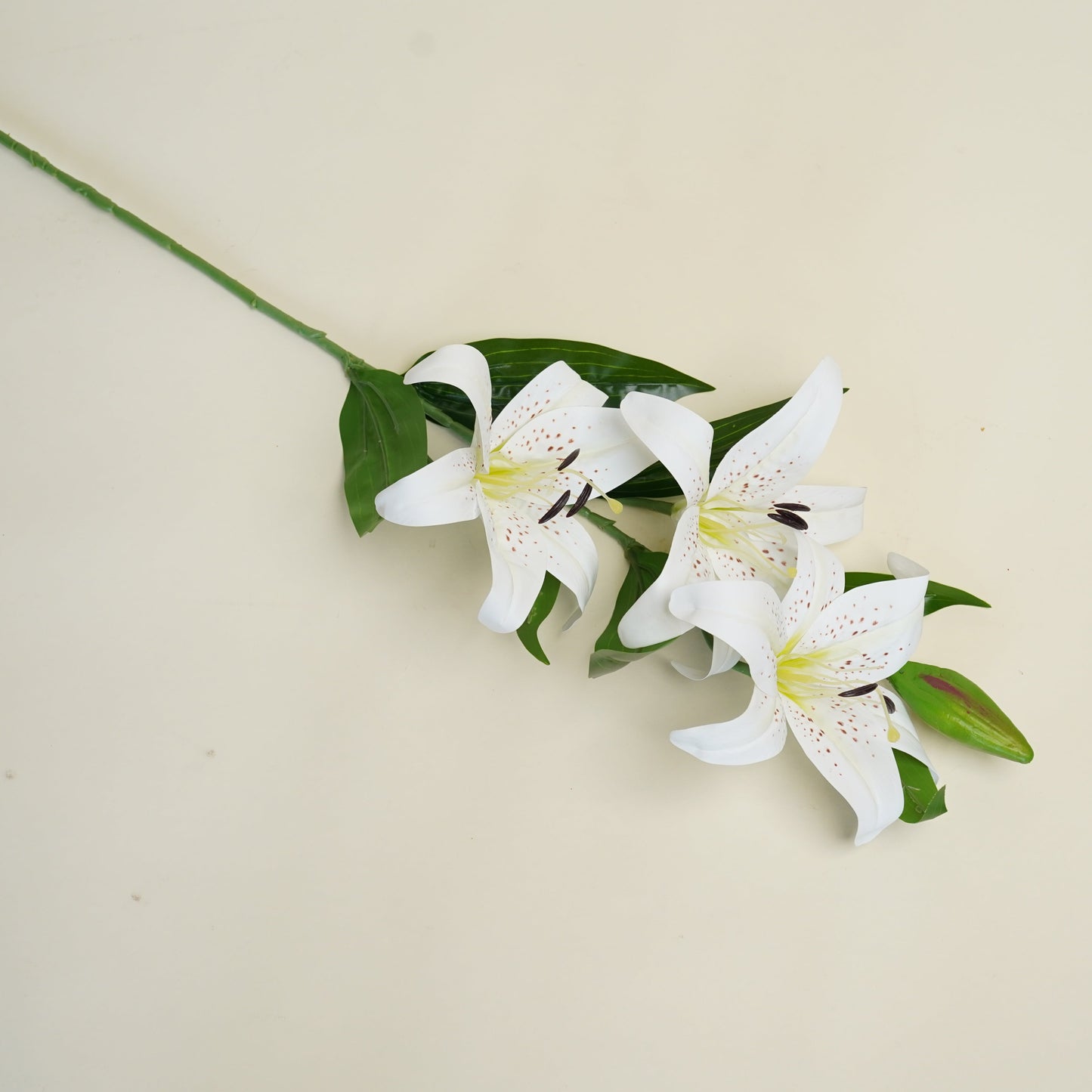 White Oriental Lily Artificial Flower Stem