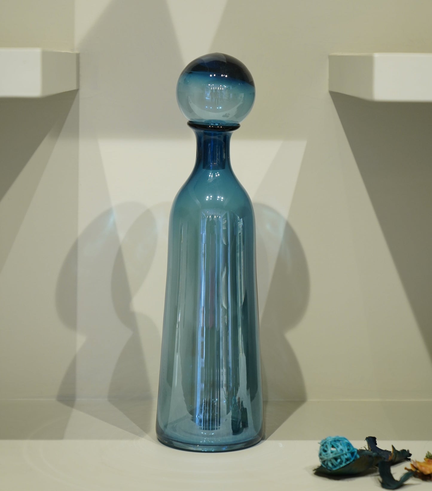 Amina Blue Glass Decorative Showpiece (Large)