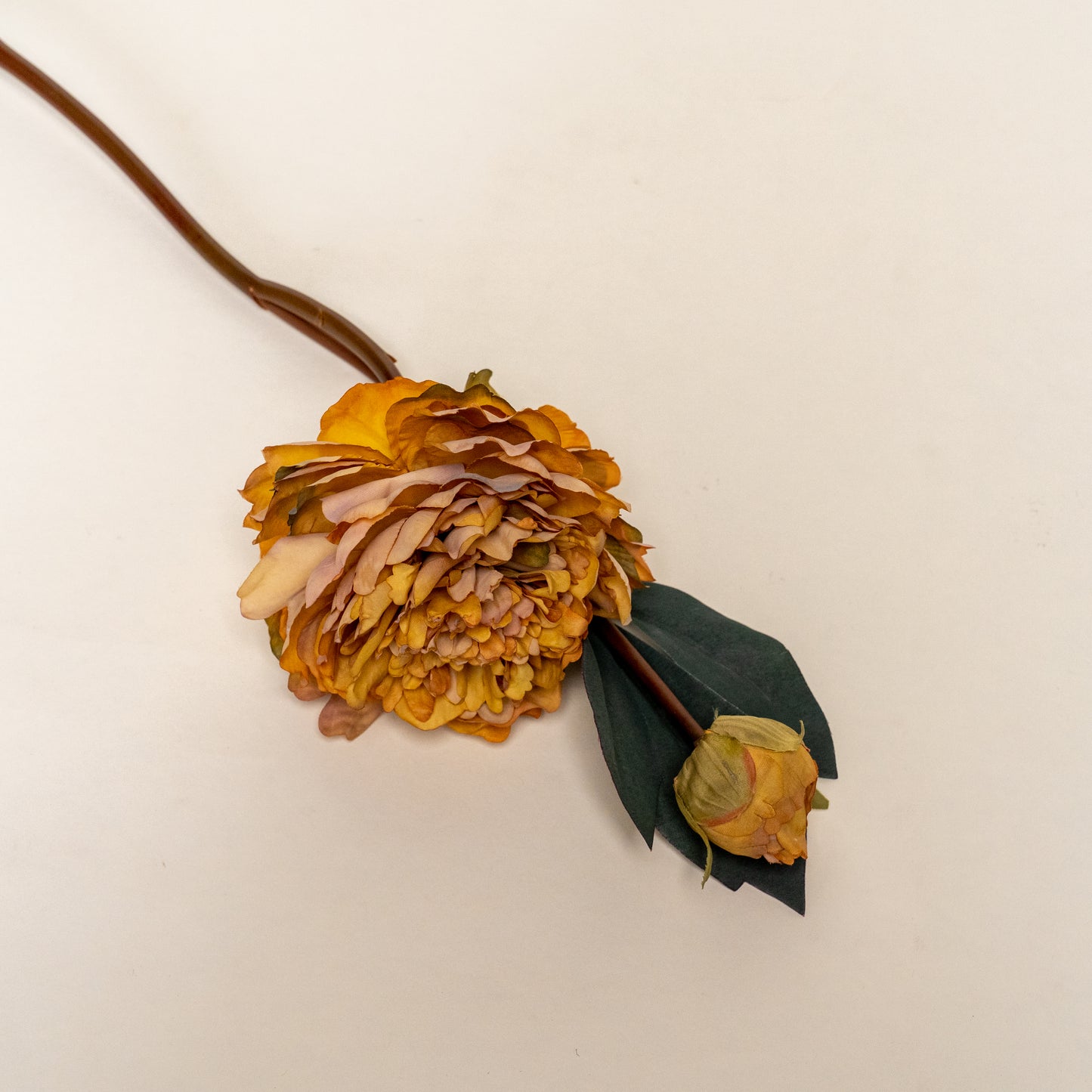 Caramel Blush Peony Artificial Faux Flower Stem