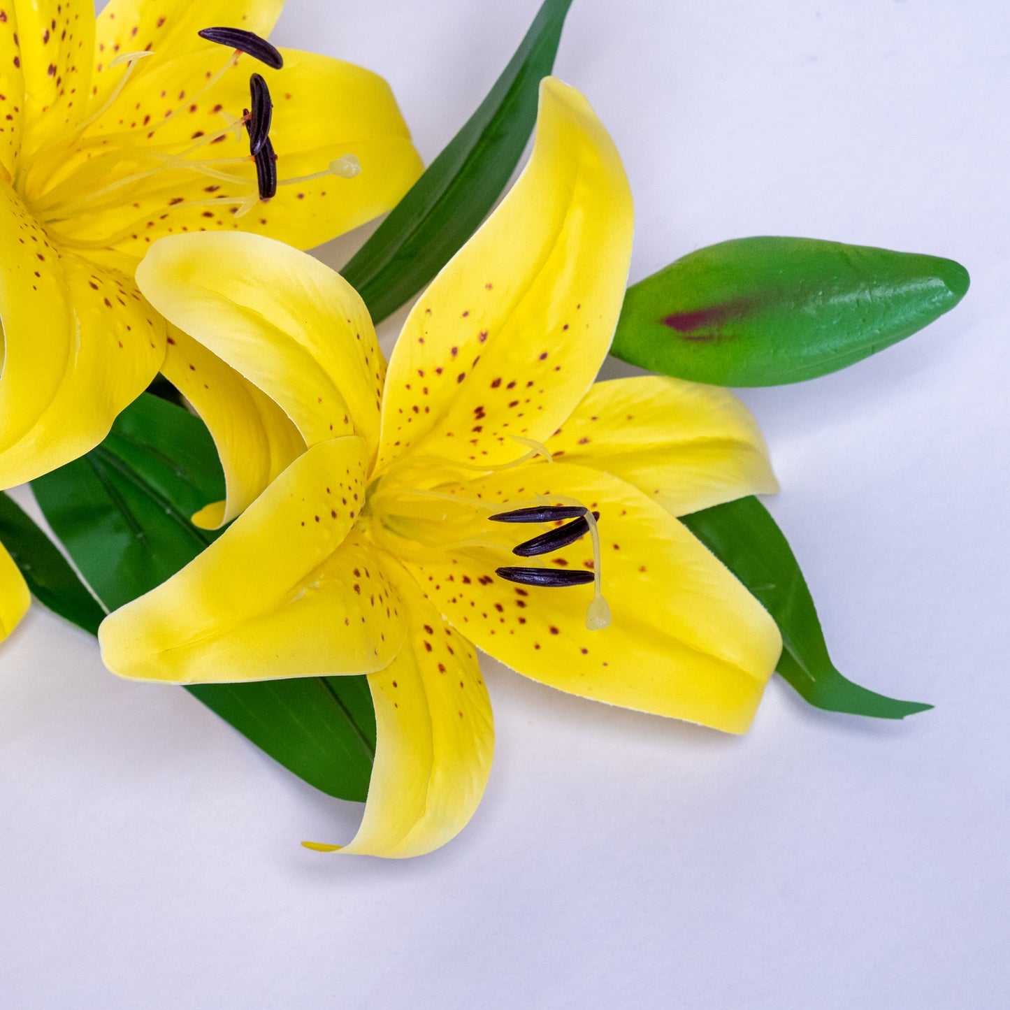 Bright Yellow Oriental Lily Artificial Flower Stem