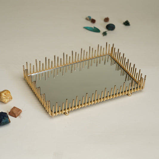 Aminus Metal Mirror Decorative Tray
