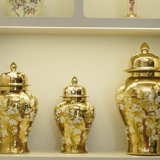 Luxury Gold Decorative Porcelain Jar (Small)