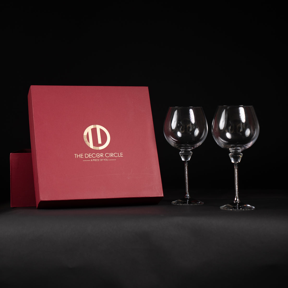 Silver Swarovski Wine Glass Gift Box (Set of 2)