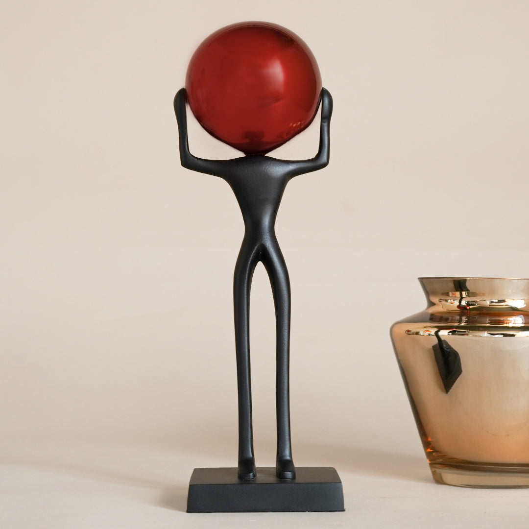 Marmor Red Ball Man sculpture