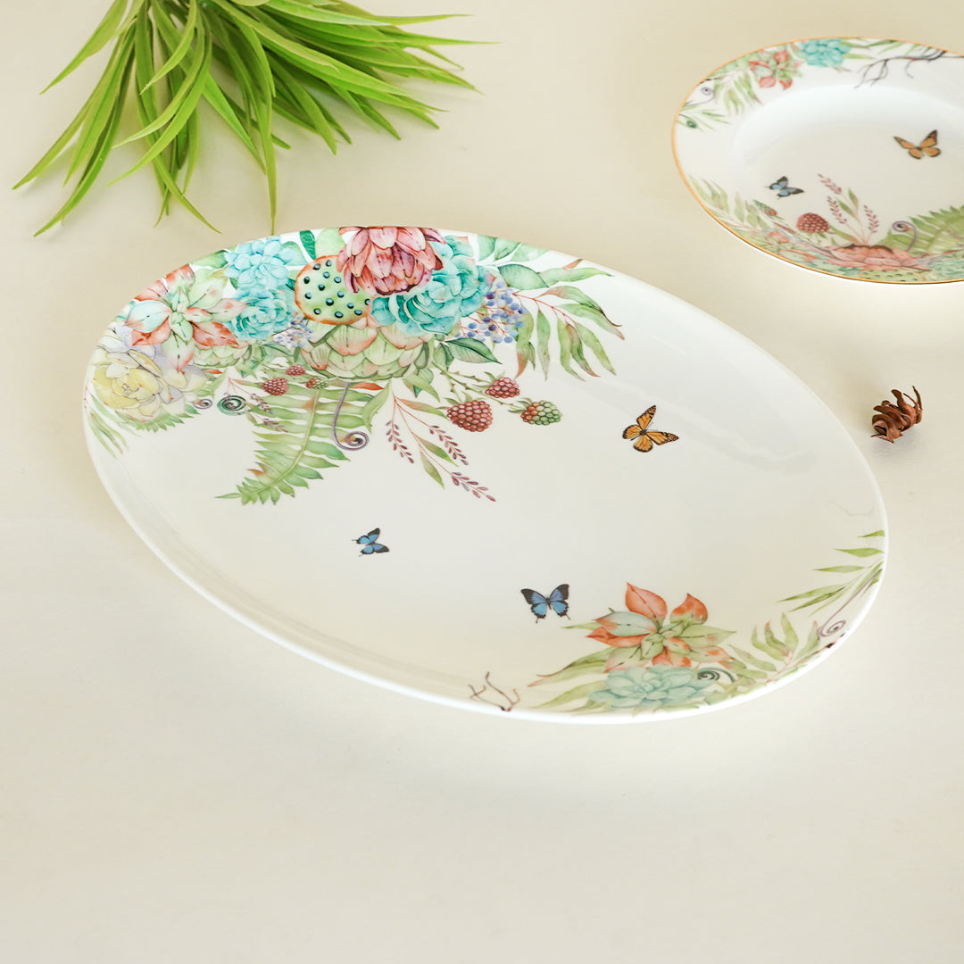 Viridis Forest Bone China Oval Platter