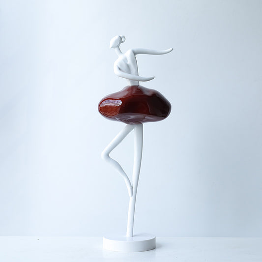 Saltare Lady Figurine Tall Sculpture – Modern Home Decor Showpiece