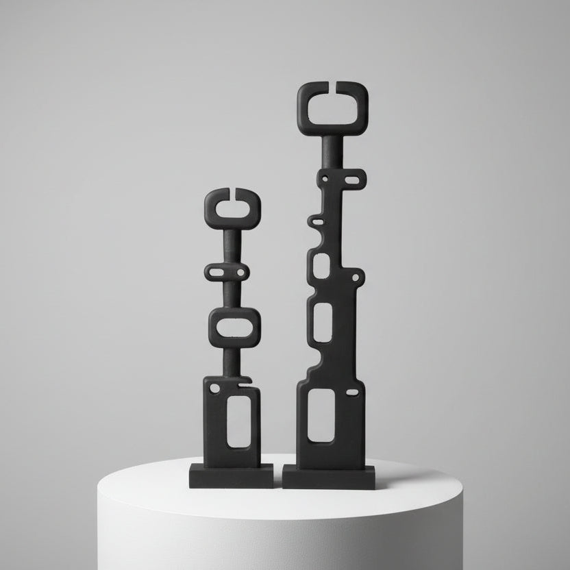 Sanitatem Organic Black Sculptures Set (Set of 2)