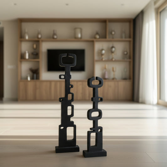 Sanitatem Organic Black Sculptures Set (Set of 2)