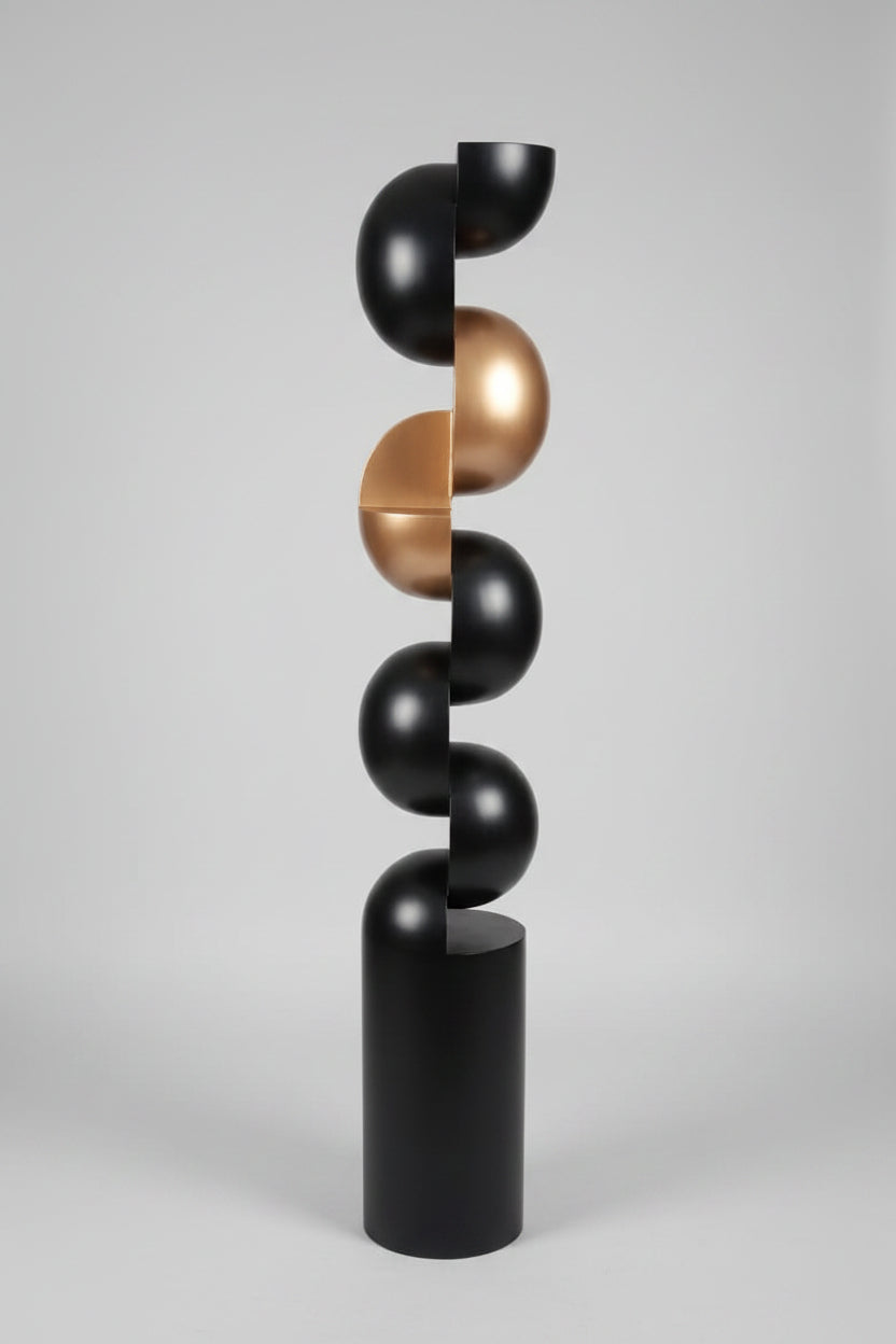 Wabi Sabi Wood Black Gold Totem Sculpture (5 feet)