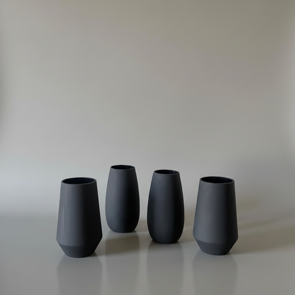 Wabi Sabi Black vases (Set of 4)