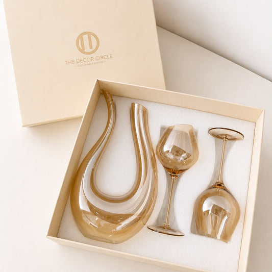 Amber Decanter & Wine Glass Gift hamper