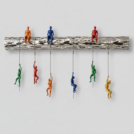 The Climbers | Contemporary Luxury Chrome Wall Sculpture