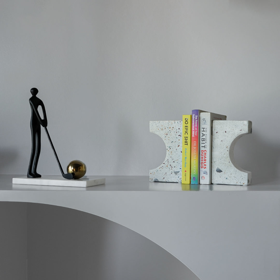 Marmor Terrazzo Bookends