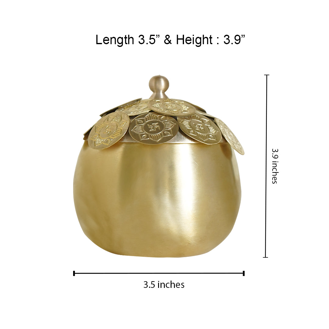 Kansa Brass Coin Nut bowl Gift Box (set of 2)