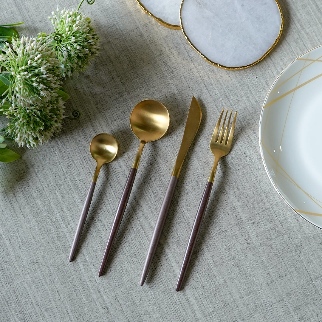 Nordic Coffee Gold Starter Cutlery (Set of 24 pieces)