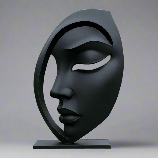 Mulier Poised Large Black Sculpture for Courtyards (5 Feet)