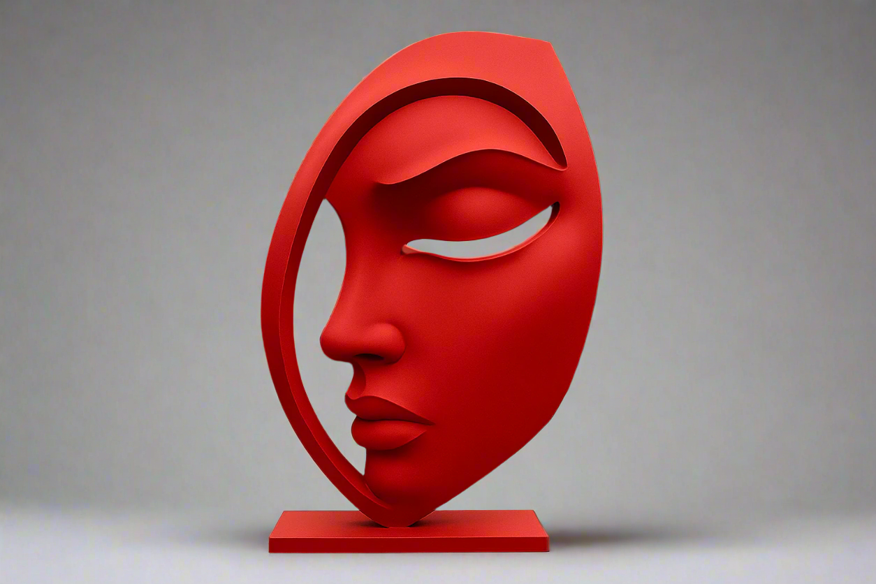 Mulier Poised Large Red Sculpture for Garden (5 Feet)
