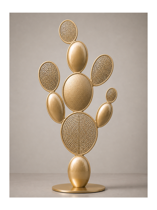 Arido Forma – Golden Cactus Sculpture (5 Feet)