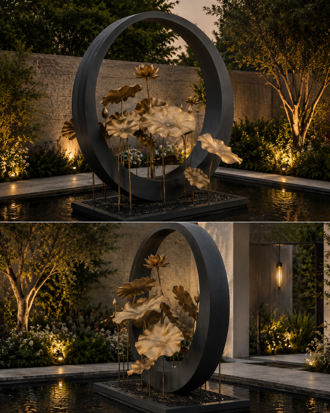 Lotus Halo | Luxury Outdoor Metal Garden Sculpture
