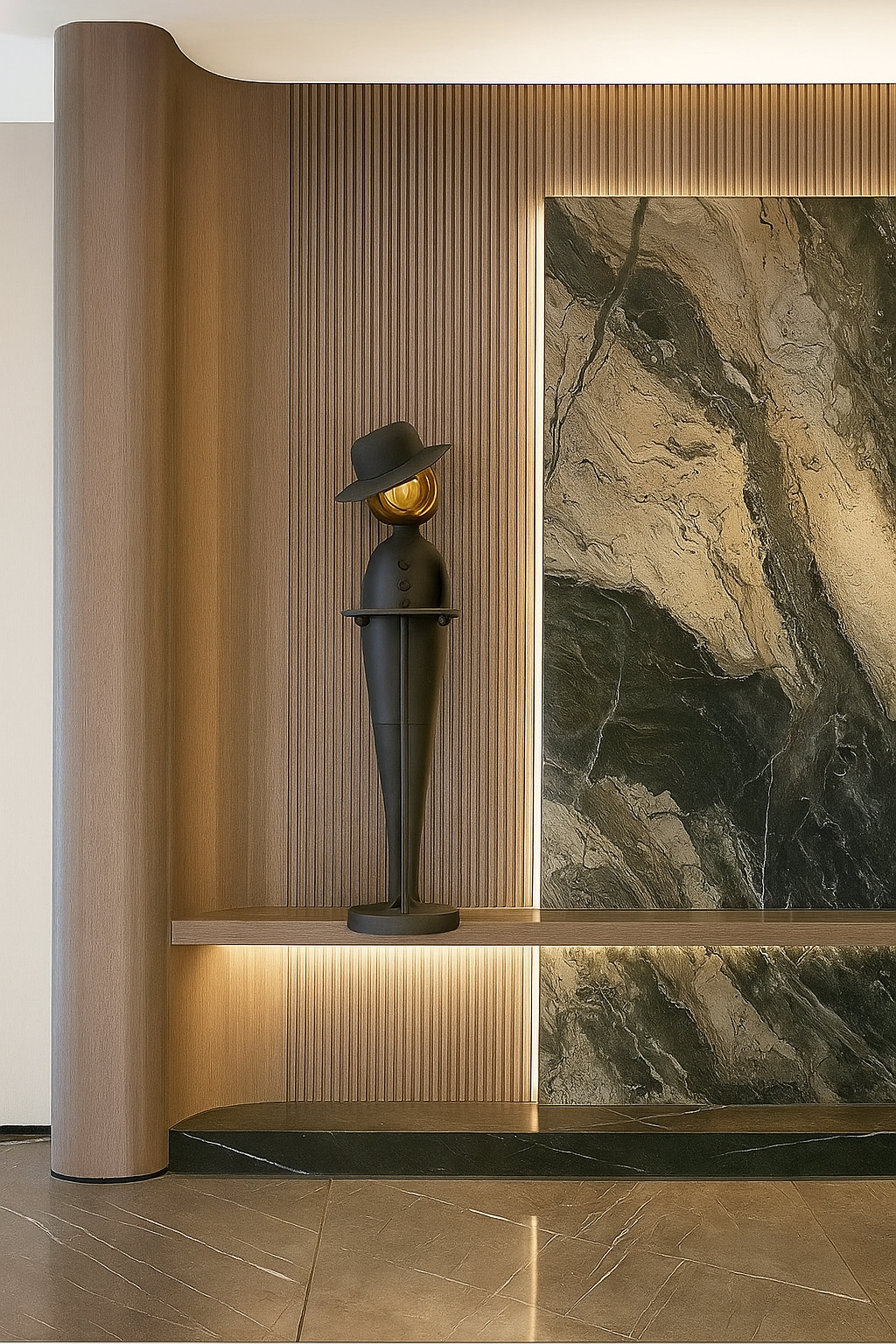 Amor Gentleman Metal Sculpture for Living room (3 feet)