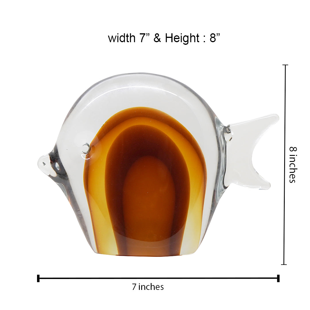 Mangata Red Fish Glass Showpiece