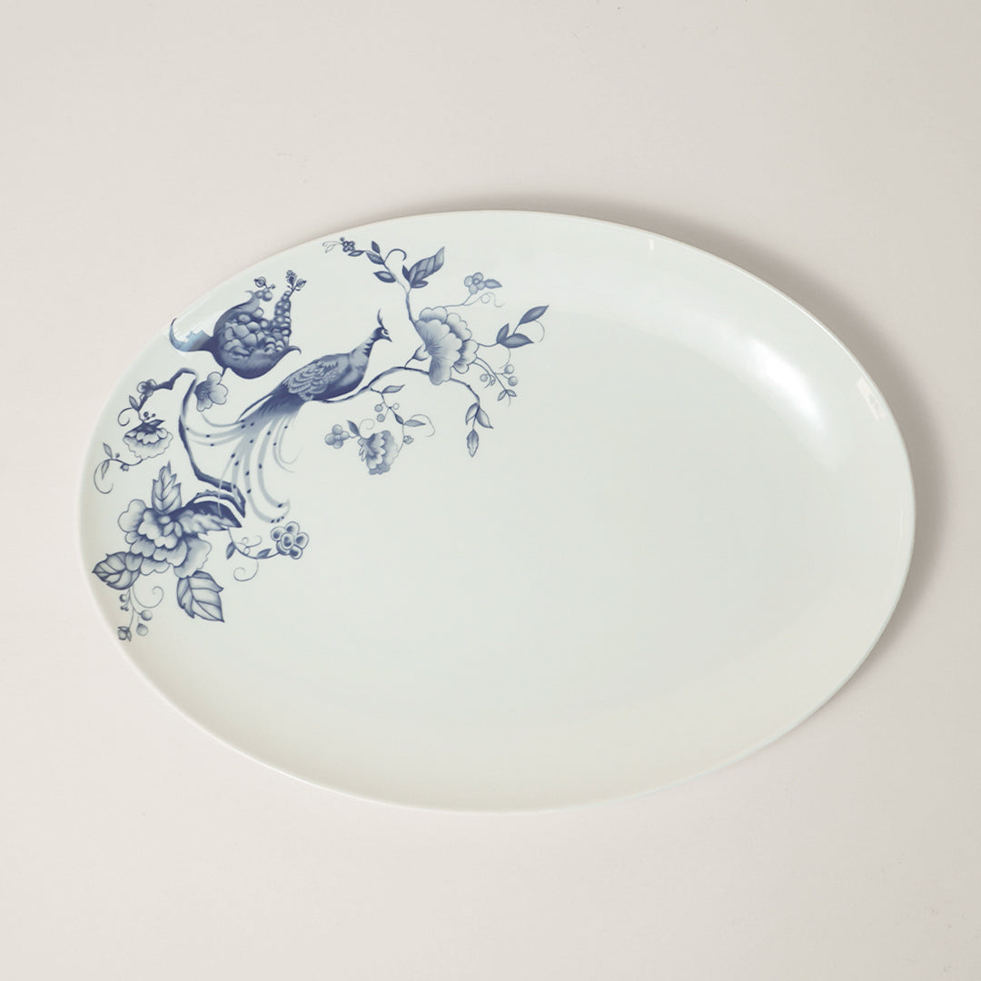 Apricus Peacock Bone China Rice Platter