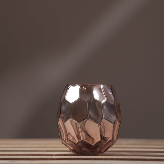 Aethra Glossy Rose Gold Vase